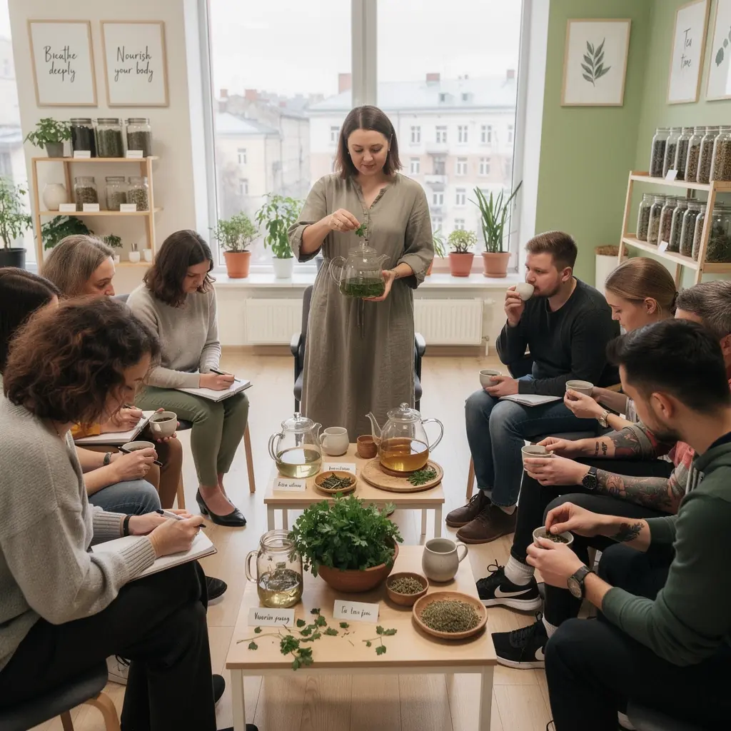 Šviežių petražolių lapų derinys, dedamas į arbatinį, kartu su citrinos griežinėliais.